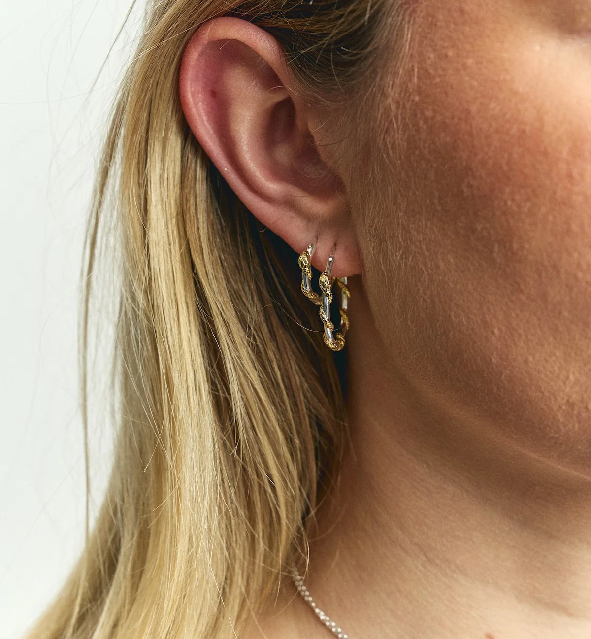 Anna + Nina Small Twisting Serpent Hoop Earrings