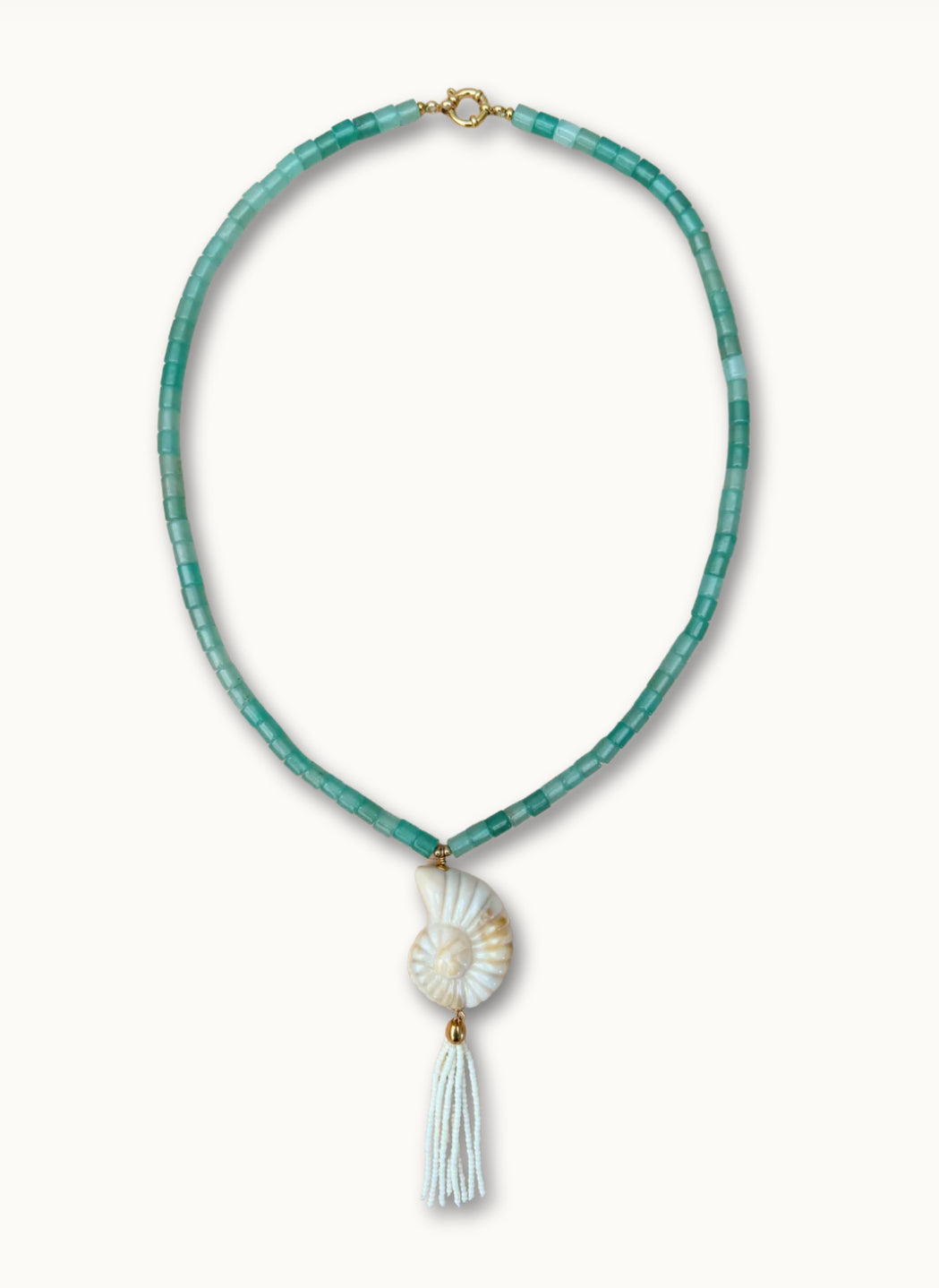 Bonnie Studios Green Shell Tassel Ketting