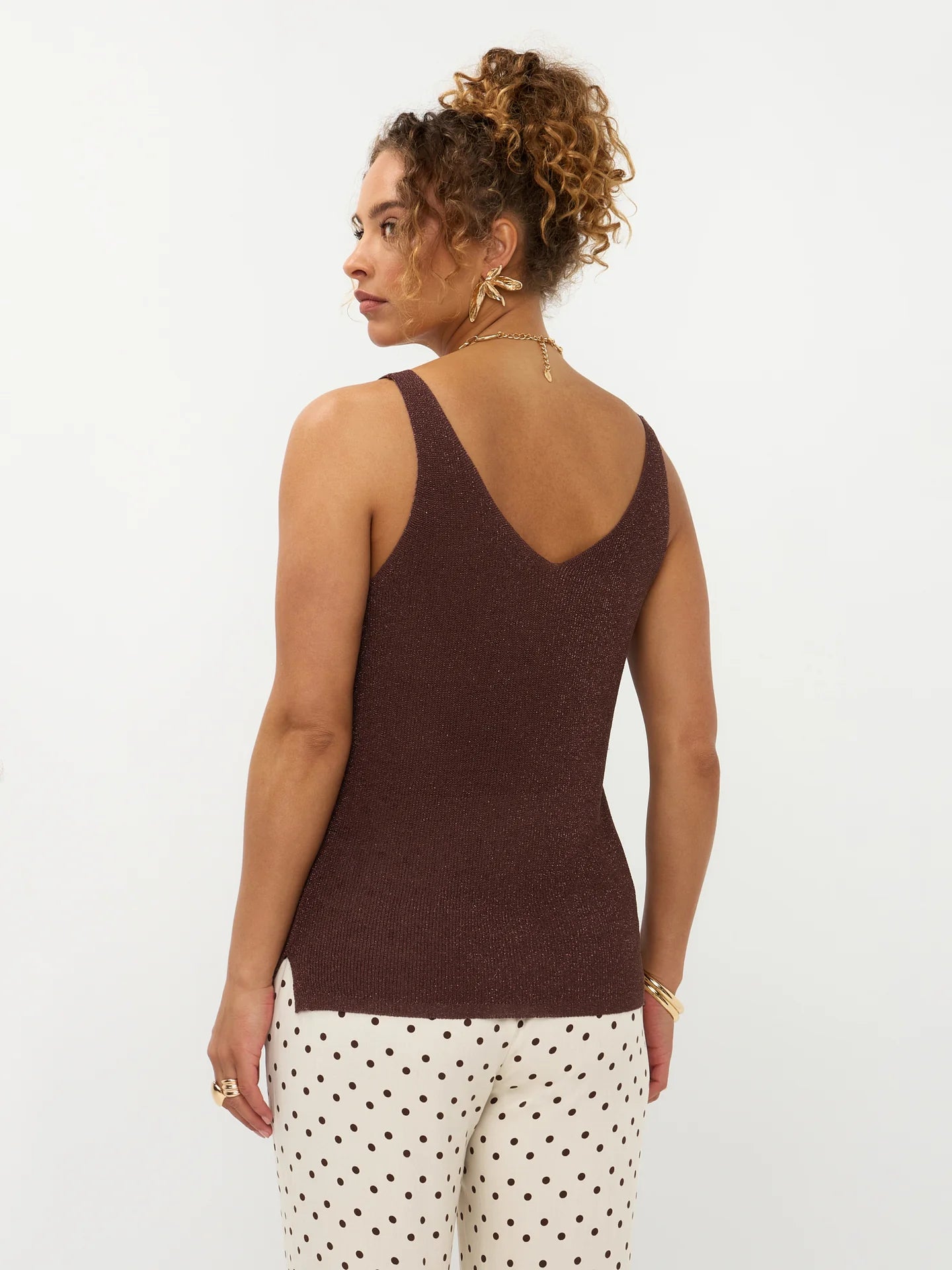 YDENCE Knitted Top Lux Brown