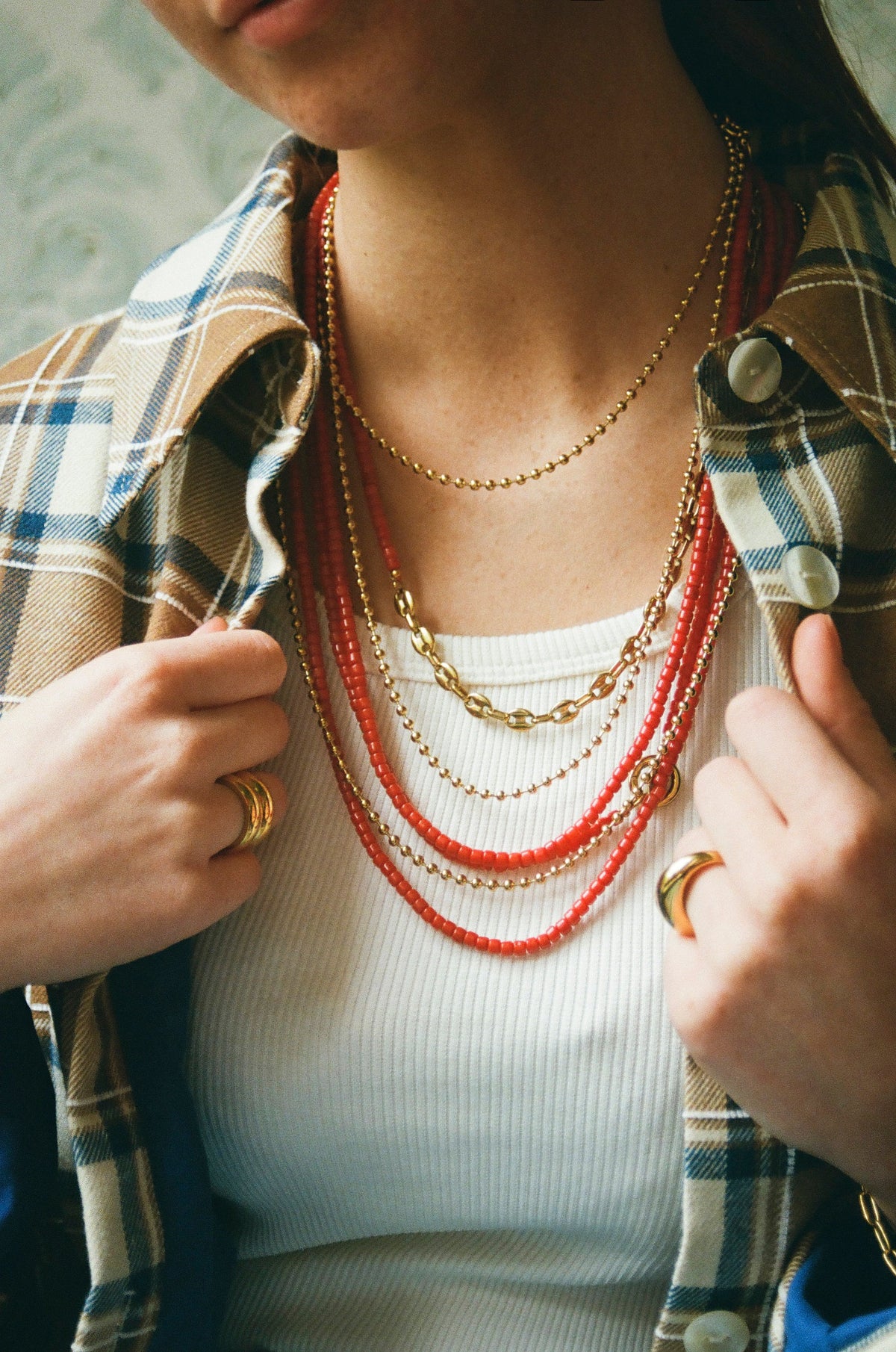 Bonnie Studios Tommy Coral Orange Necklace