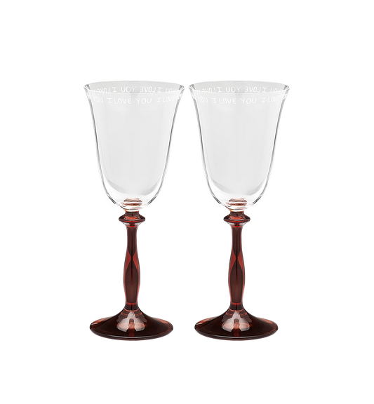 I love you Wine Glass Set of 2