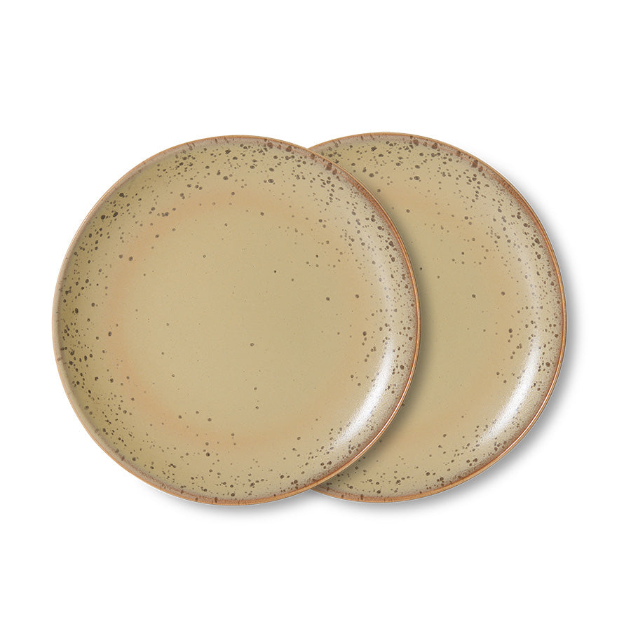 HKLIVING 70s ceramics Side plate Grit set of 2