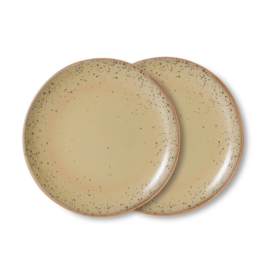 HKLIVING 70s ceramics Side plate Grit set of 2