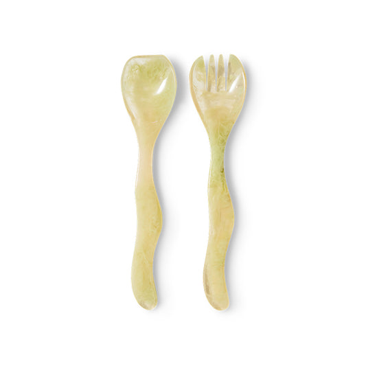 HKLIVING Salad cutlery mist green set of 2