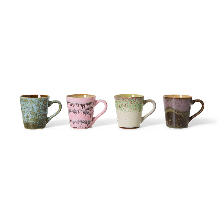 HKLIVING 70s ceramics Espresso Mugs Brutalism set