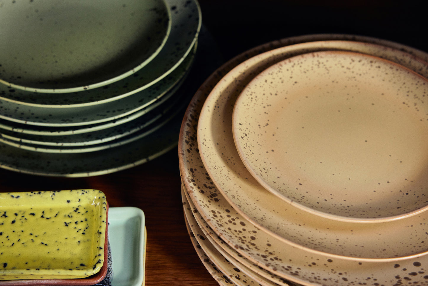 HKLIVING 70s ceramics Side plate Grit set of 2