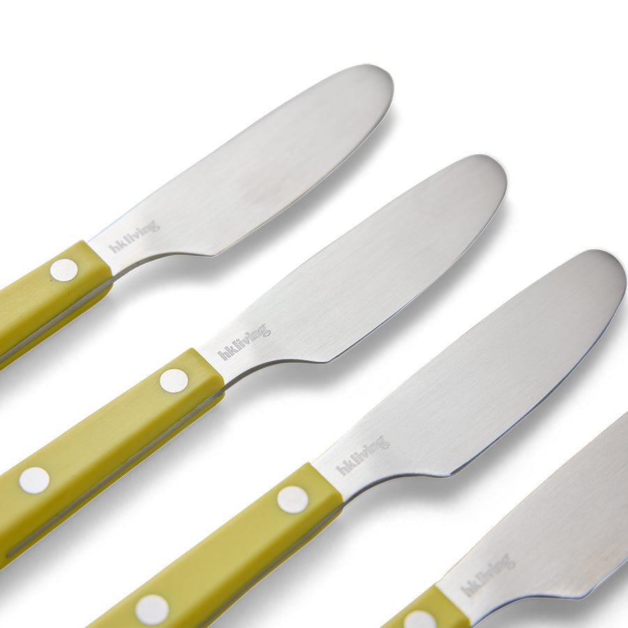 HKLIVING 70s cutlery butter knives lemon set of 4