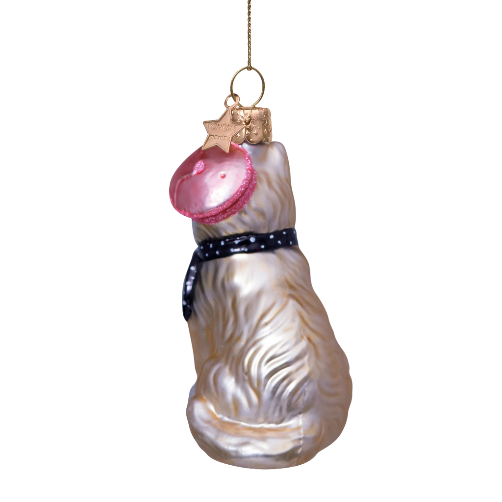 Vondels Amsterdam Ornament glass Cat with Barret and Scarf