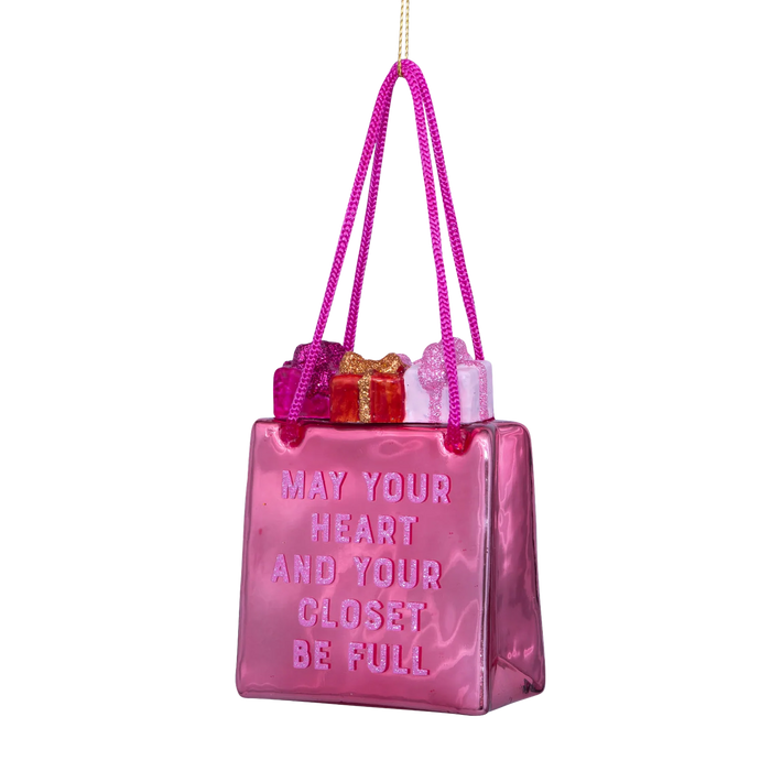 Vondels Amsterdam Ornament glass Ornament Pink Shopping bag