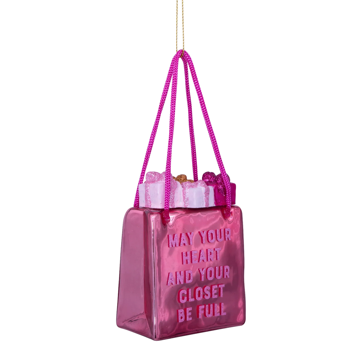 Vondels Amsterdam Ornament glass Ornament Pink Shopping bag