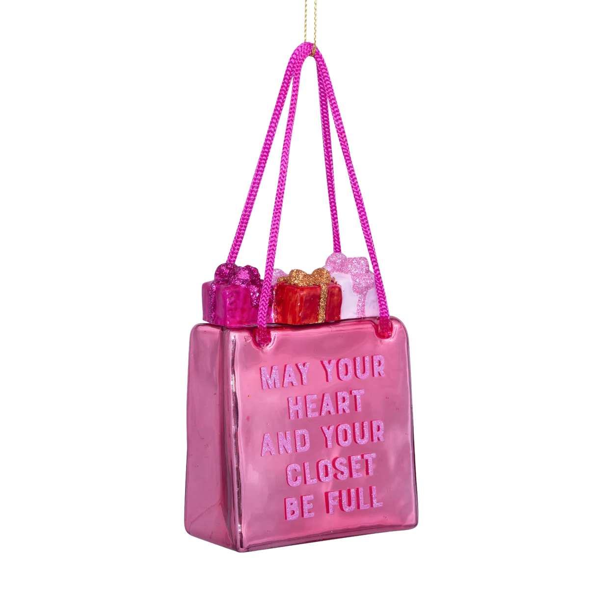 Vondels Amsterdam Ornament glass Ornament Pink Shopping bag