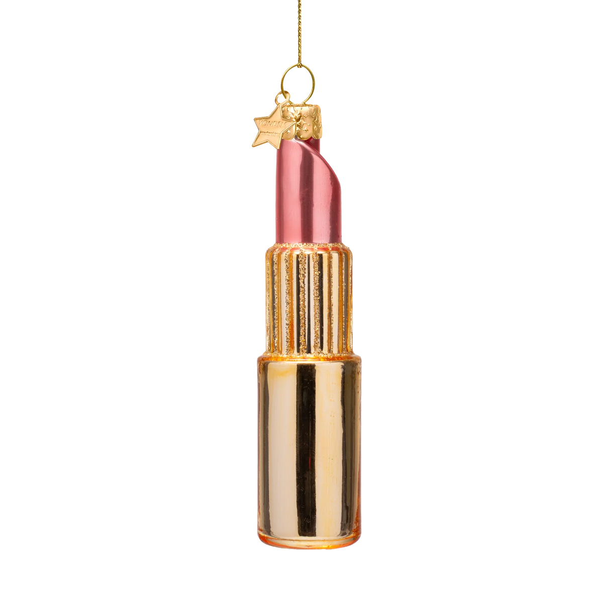 Vondels Amsterdam Ornament glass Ornament glass Shiny Gold pink Lipstick