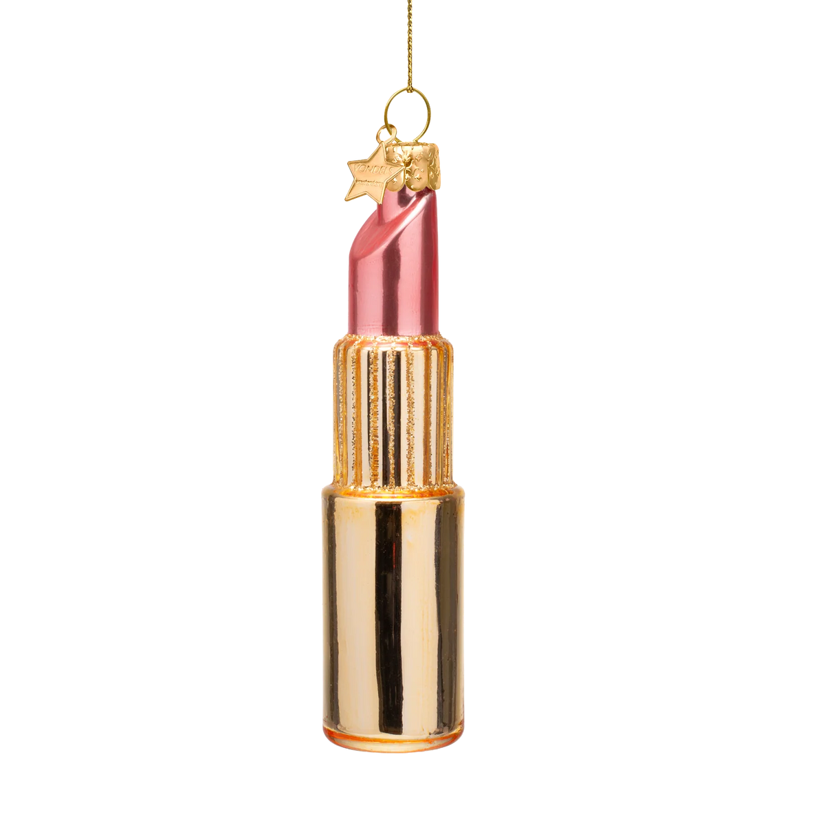 Vondels Amsterdam Ornament glass Ornament glass Shiny Gold pink Lipstick