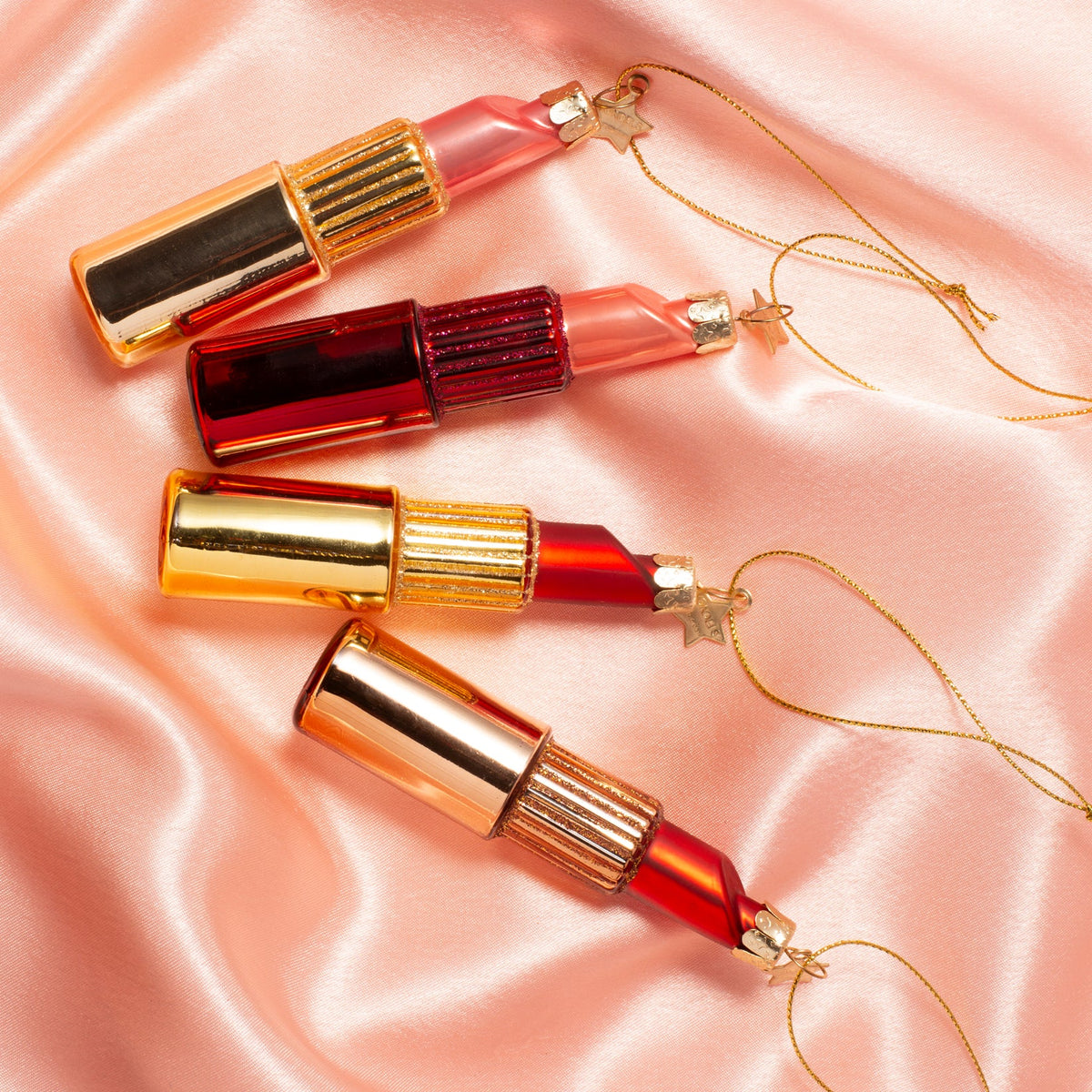 Vondels Amsterdam Ornament glass Ornament glass Shiny Gold pink Lipstick