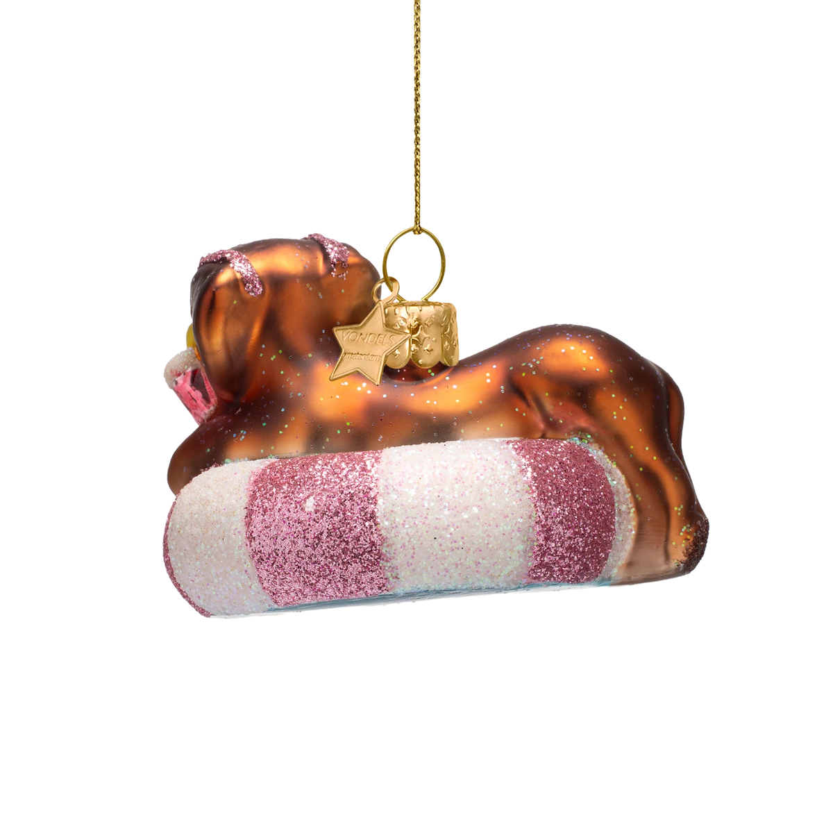 Vondels Amsterdam Ornament glass Mutlicolor Dog on Pool Float