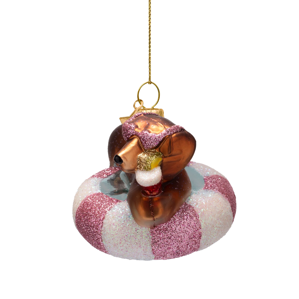 Vondels Amsterdam Ornament glass Mutlicolor Dog on Pool Float