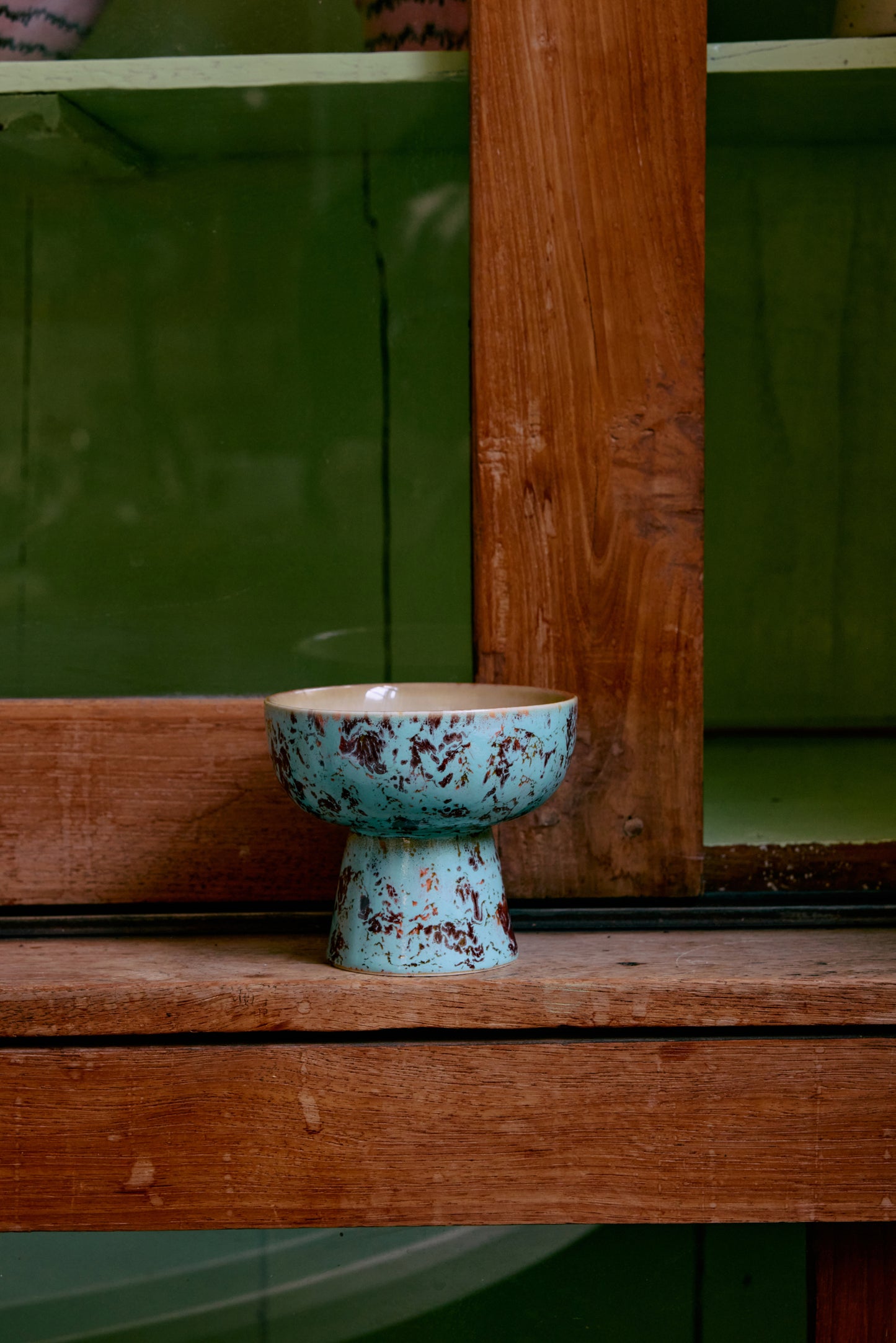 HKLIVING 70s ceramics Tapas Bowl S on Base Patina