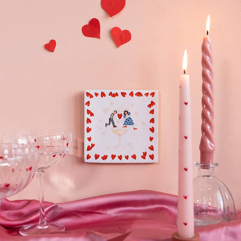 Proost op de liefde Tegel