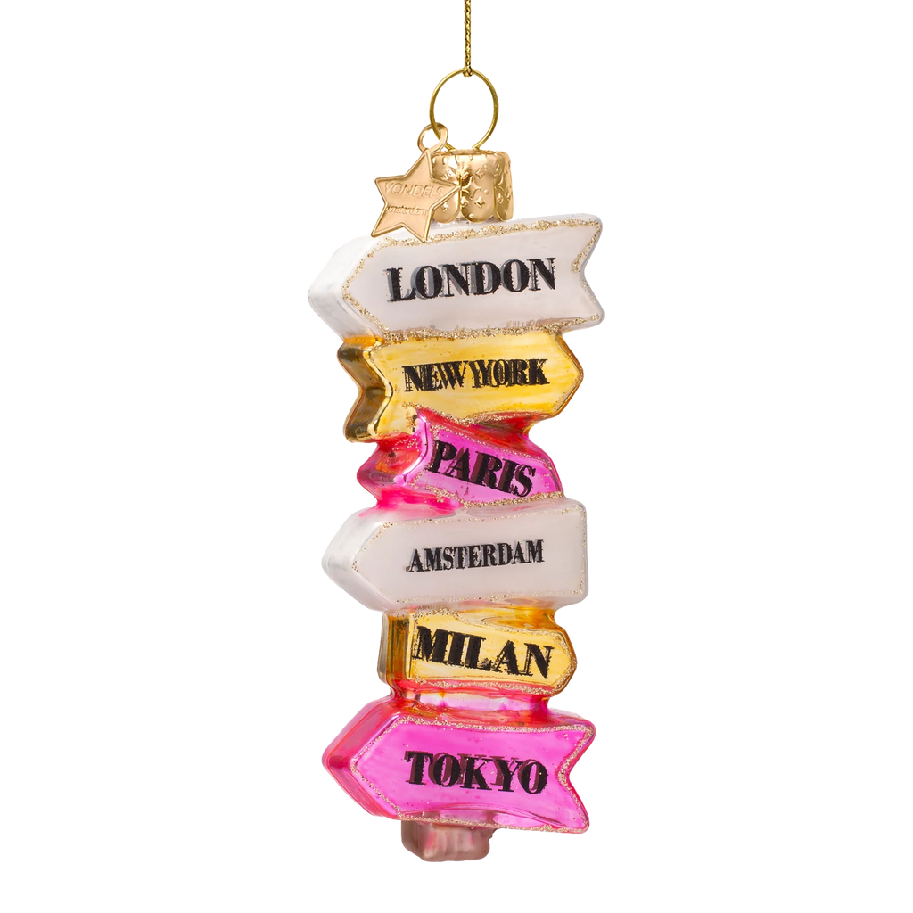 Vondels Amsterdam Ornament glass Multicolored City Direction sign