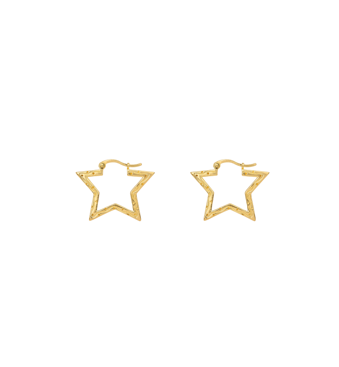 Anna + Nina Small Funky Star Hoop Earrings