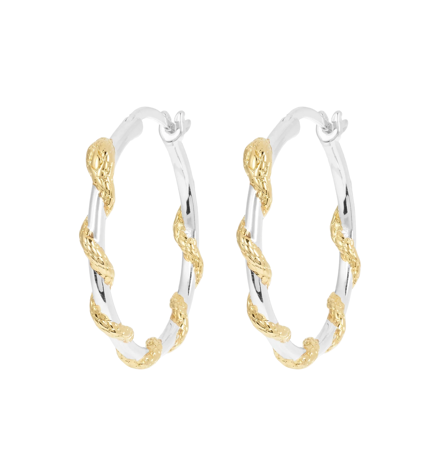 Anna + Nina Big Twisting Serpent Hoop Earrings