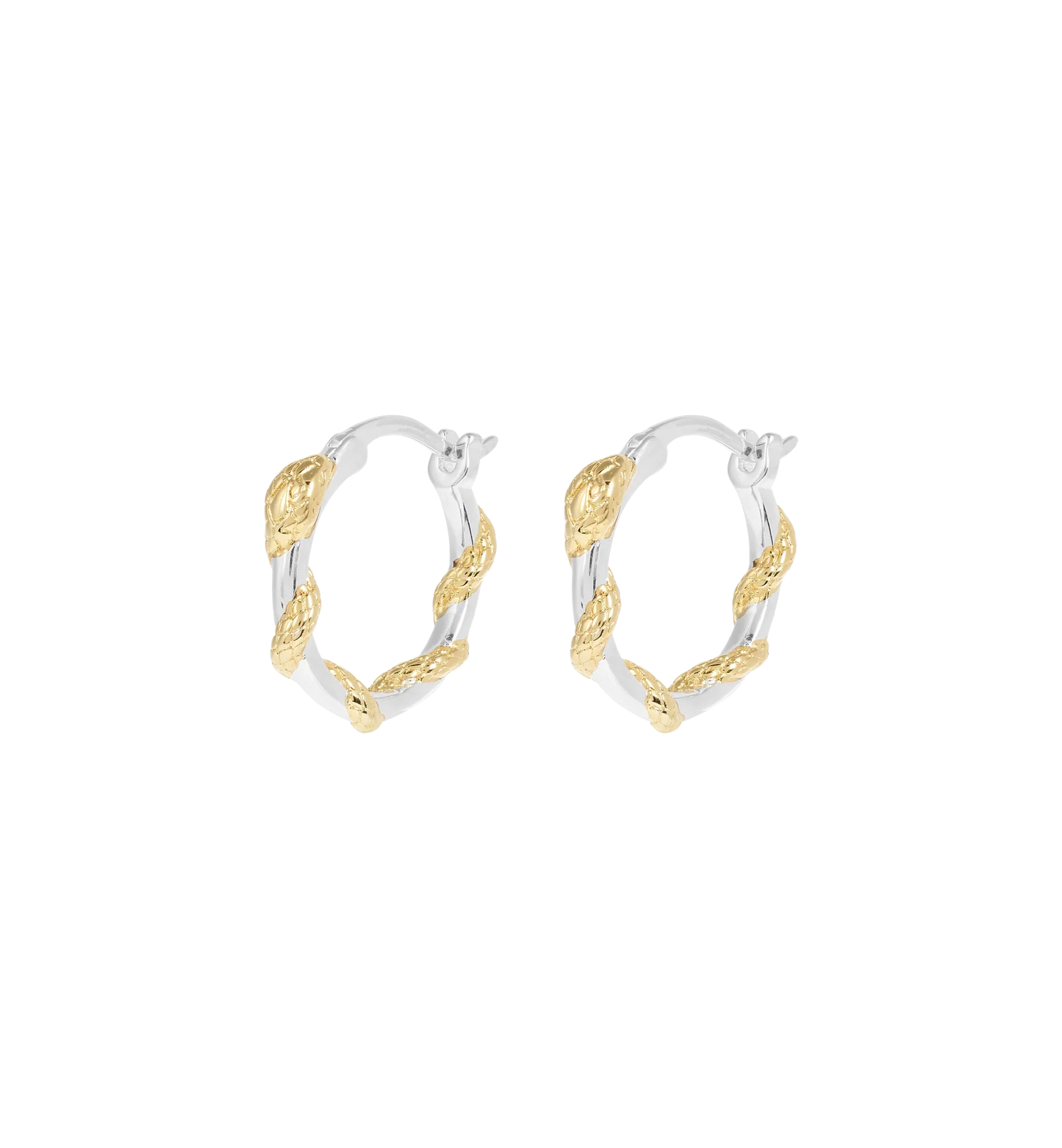 Anna + Nina Small Twisting Serpent Hoop Earrings