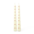RICE Paraffinewas Kaars Crème Heart Print - Set van 2