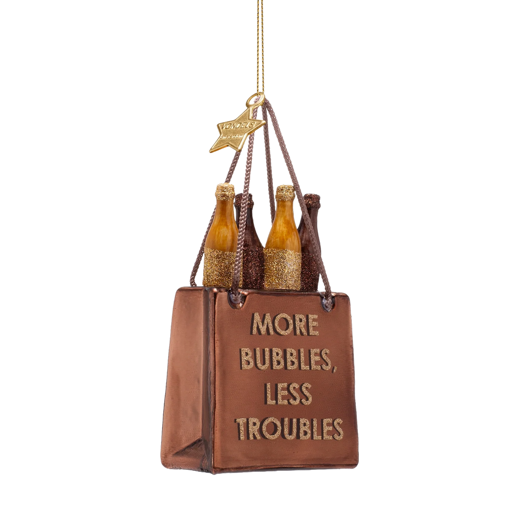 Vondels Amsterdam Ornament glass Ornament Shopping Bag with Bottles
