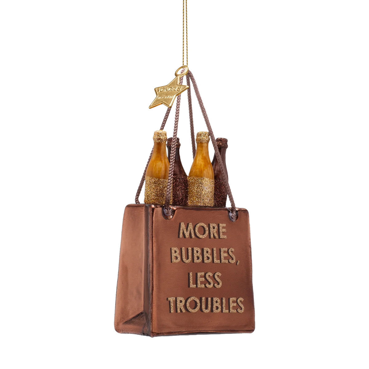 Vondels Amsterdam Ornament glass Ornament Shopping Bag with Bottles