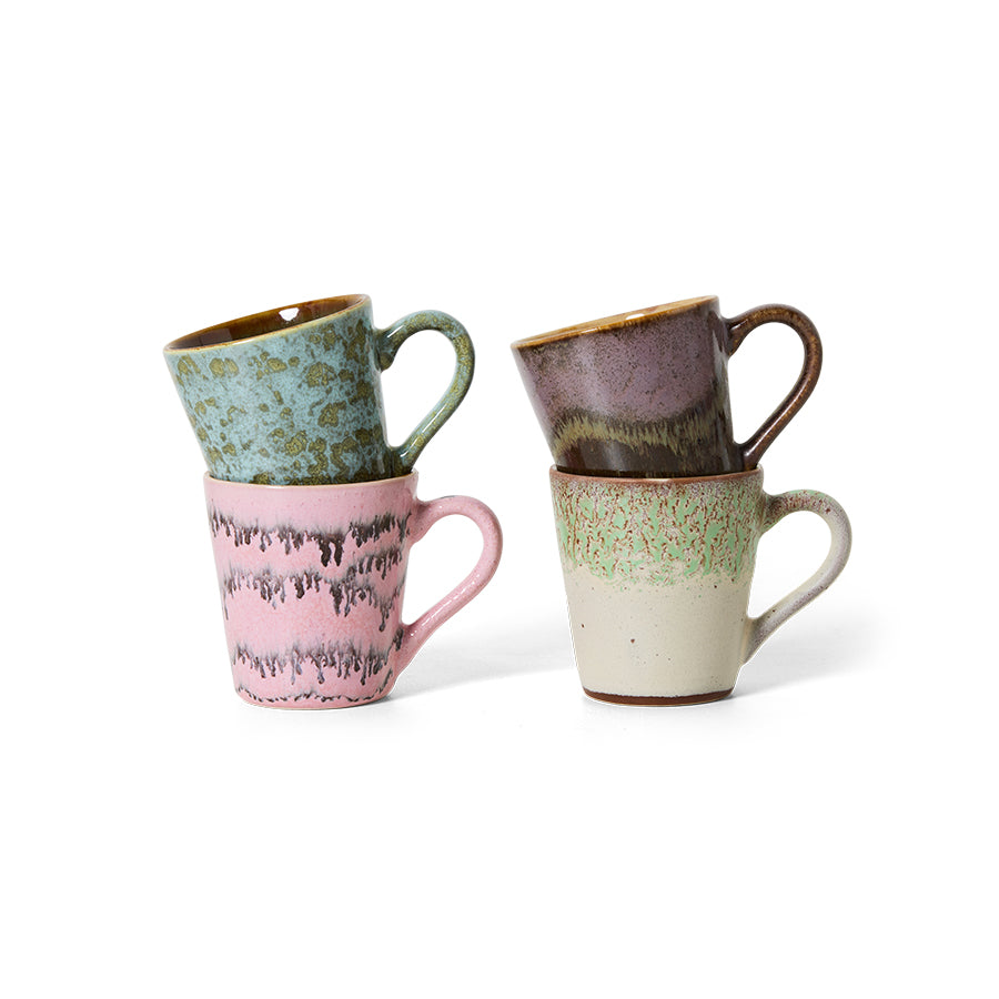 HKLIVING 70s ceramics Espresso Mugs Brutalism set