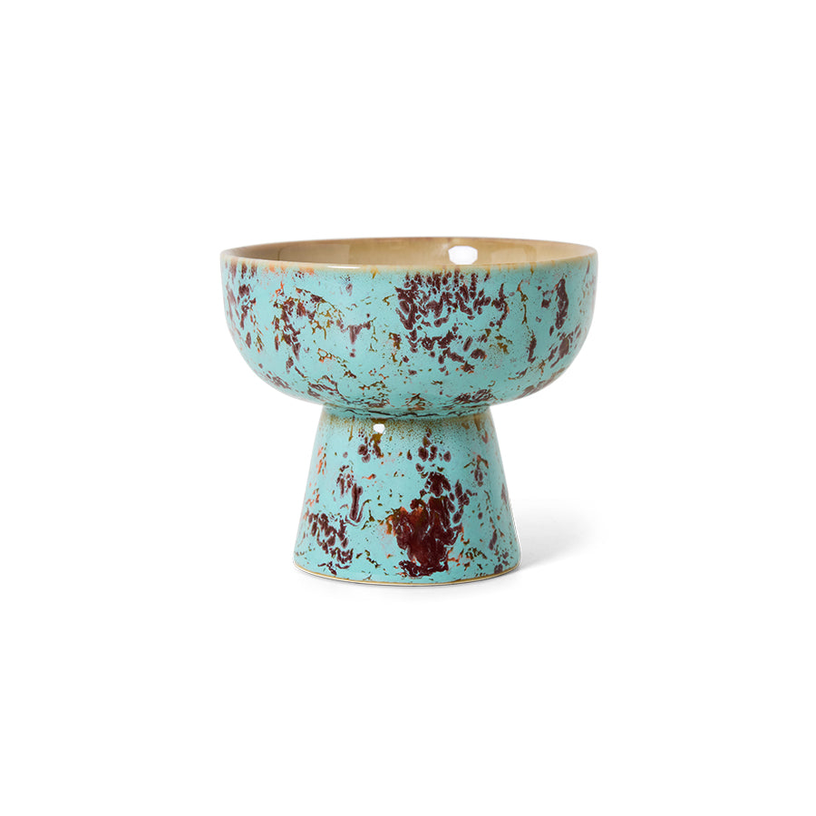 HKLIVING 70s ceramics Tapas Bowl S on Base Patina