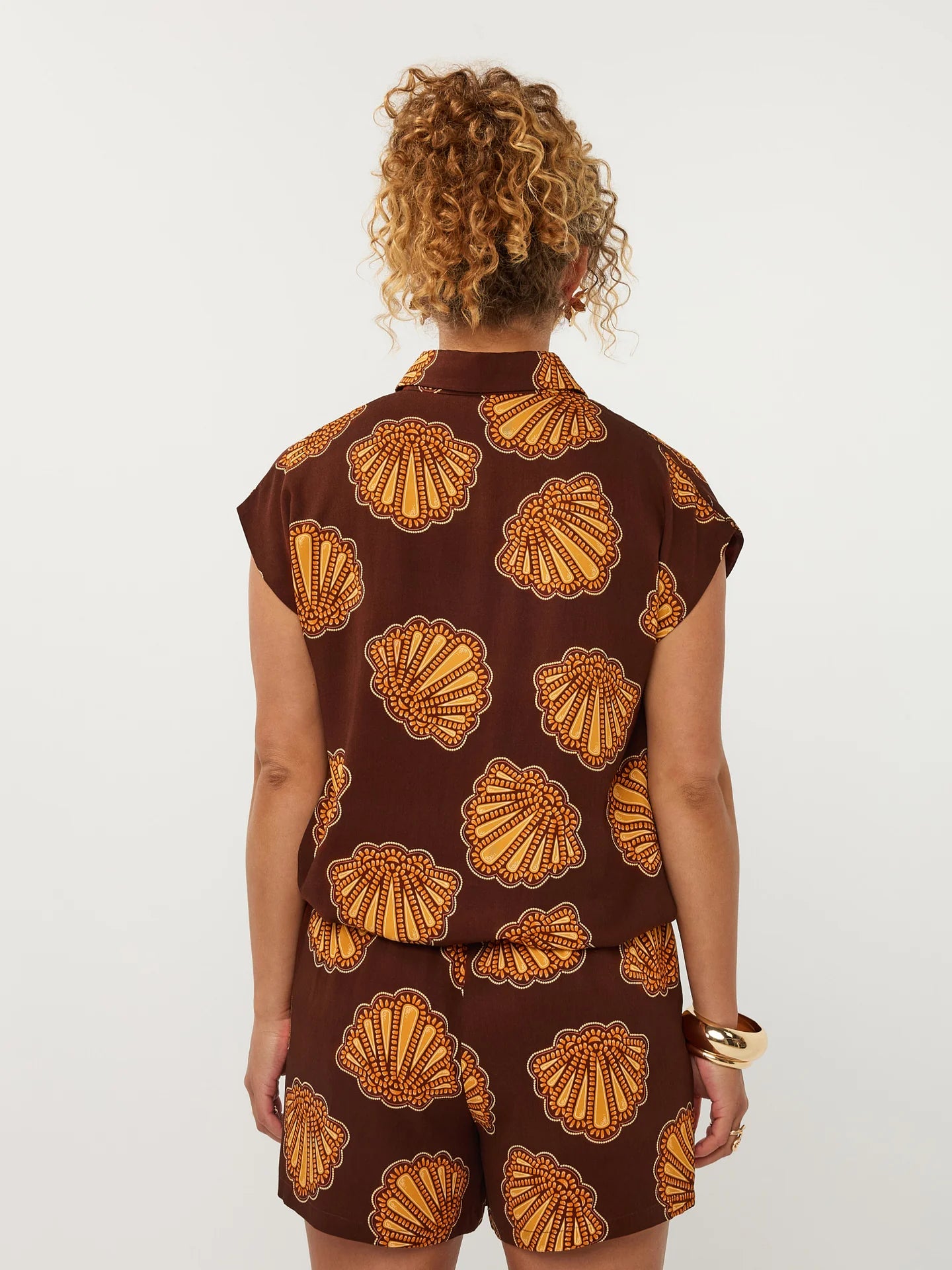 YDENCE Blouse Veronica Brown Shells