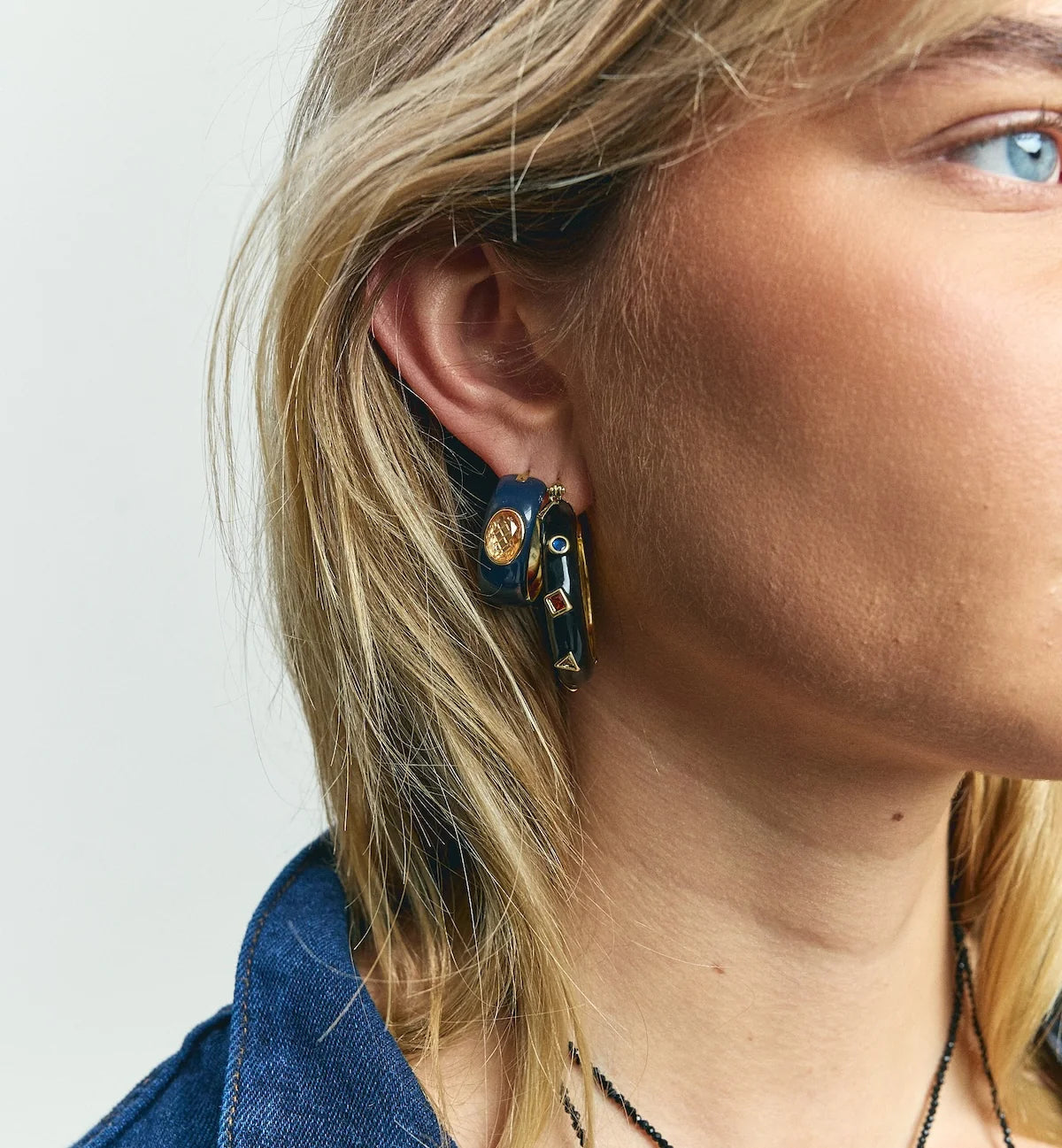 Anna + Nina Retro Prism Hoop Earrings