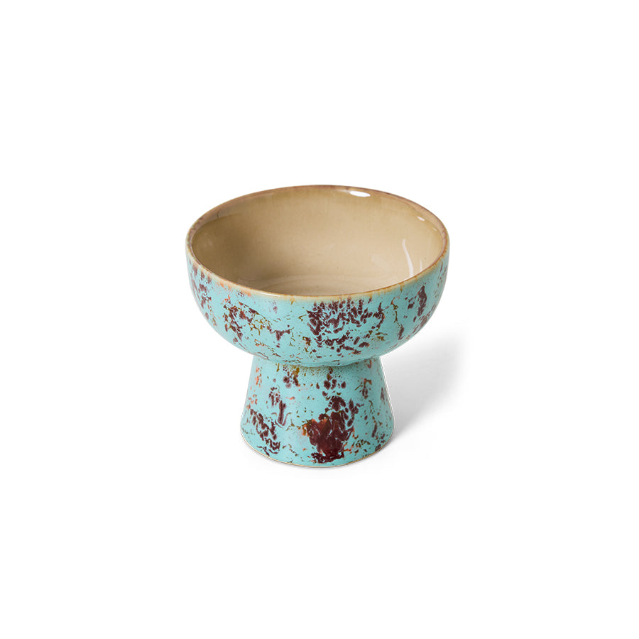 HKLIVING 70s ceramics Tapas Bowl S on Base Patina