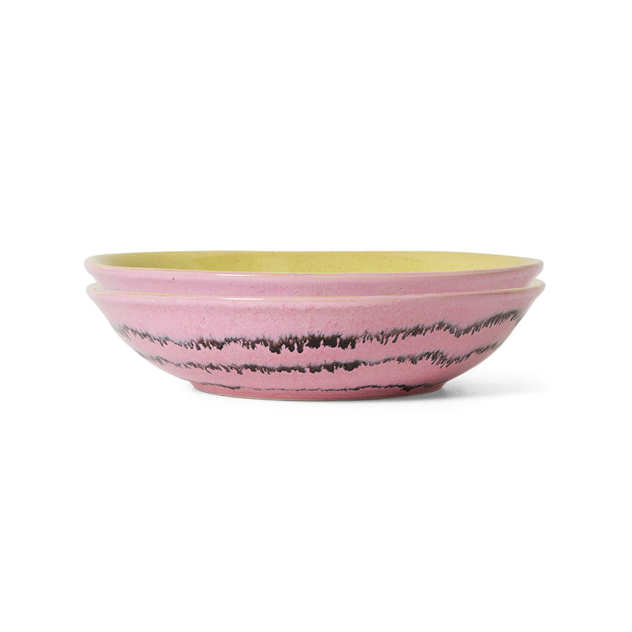 HKLIVING 70s ceramics Curry Bowls Bubble set of two