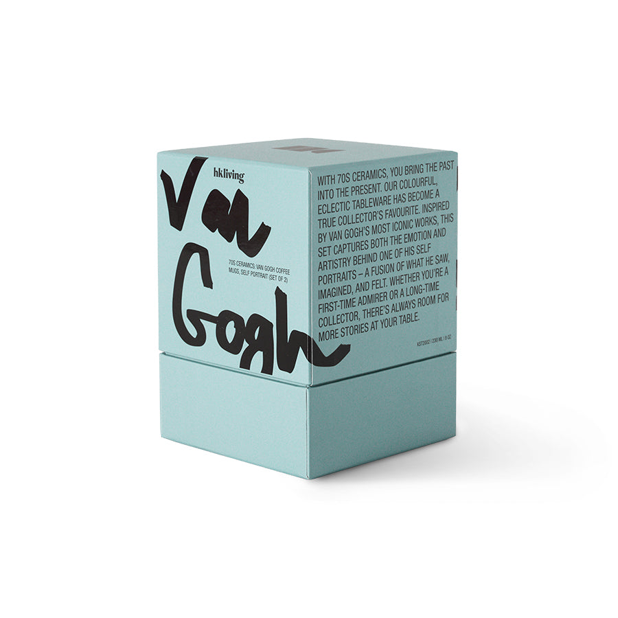 HKLIVING 70’s Ceramics van Gogh Self Portrait set van 2