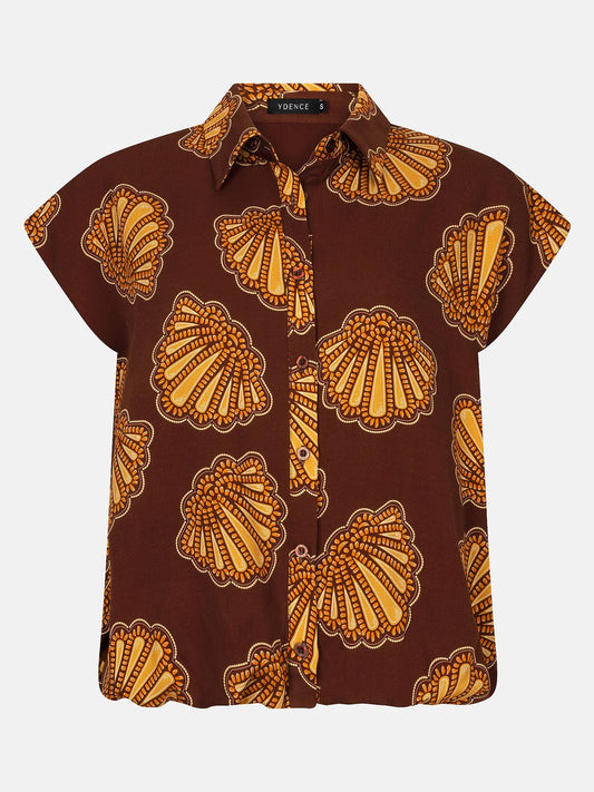 YDENCE Blouse Veronica Brown Shells