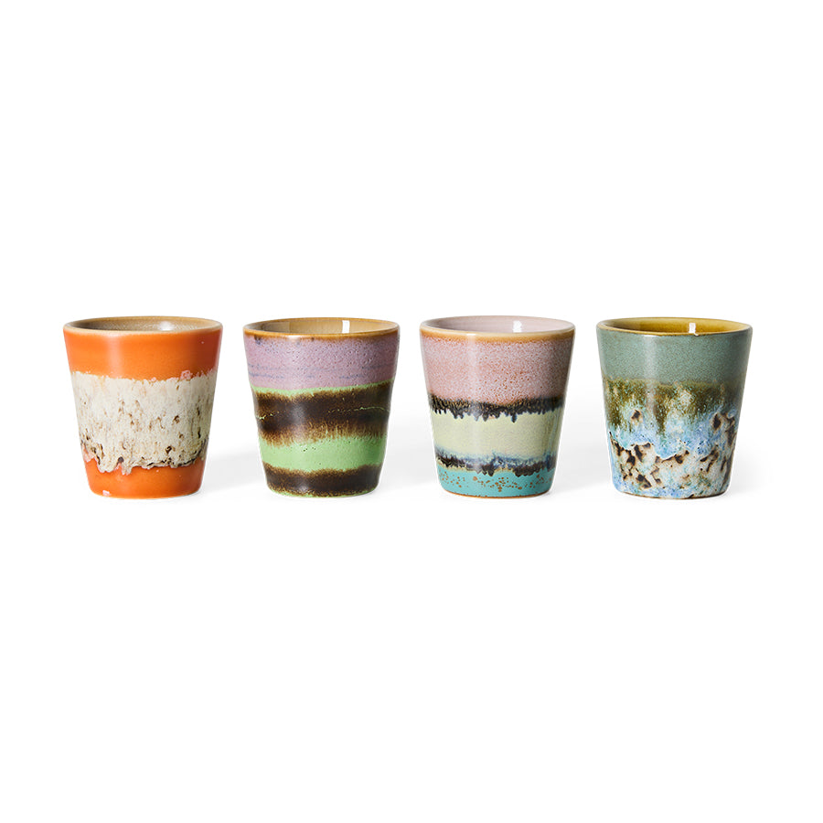 HKLIVING 70’s Ceramics pre-order ristretto mugs Nostalgia set of 4