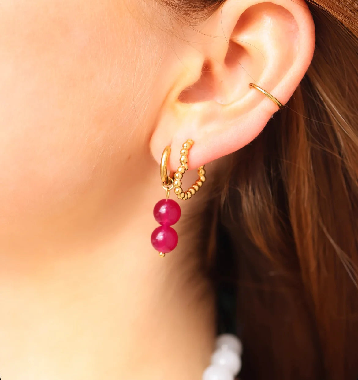 Bubble Fuchsia earring 