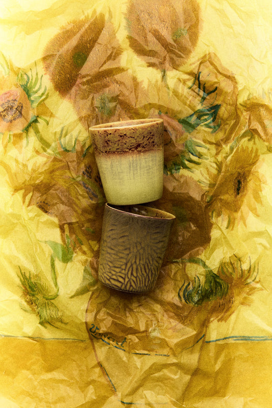 HKLIVING 70’s Ceramics van Gogh Sunflower set van 2