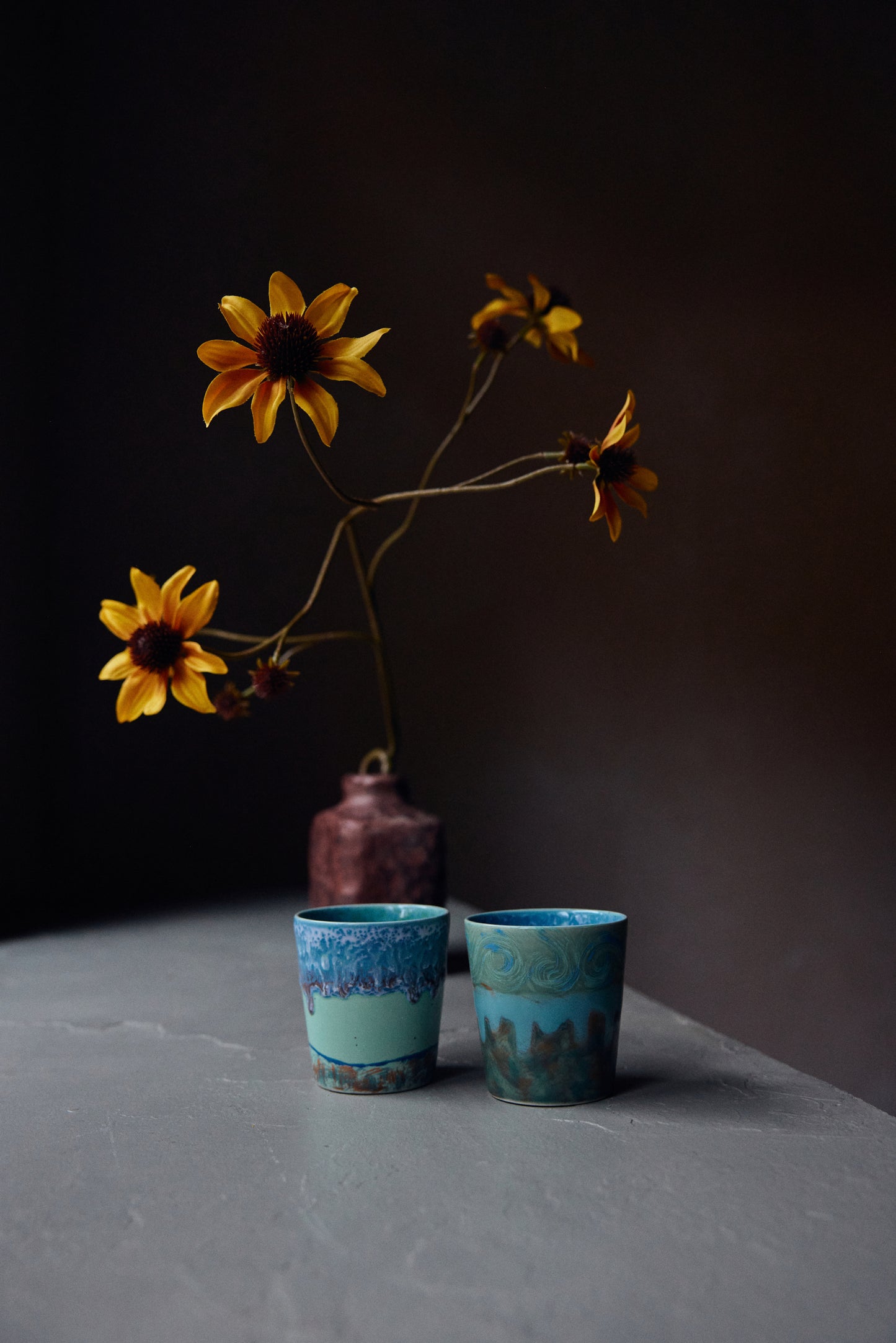 HKLIVING 70’s Ceramics van Gogh Self Portrait set van 2