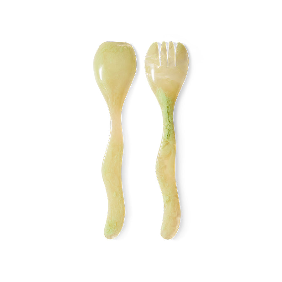 HKLIVING Salad cutlery mist green set of 2