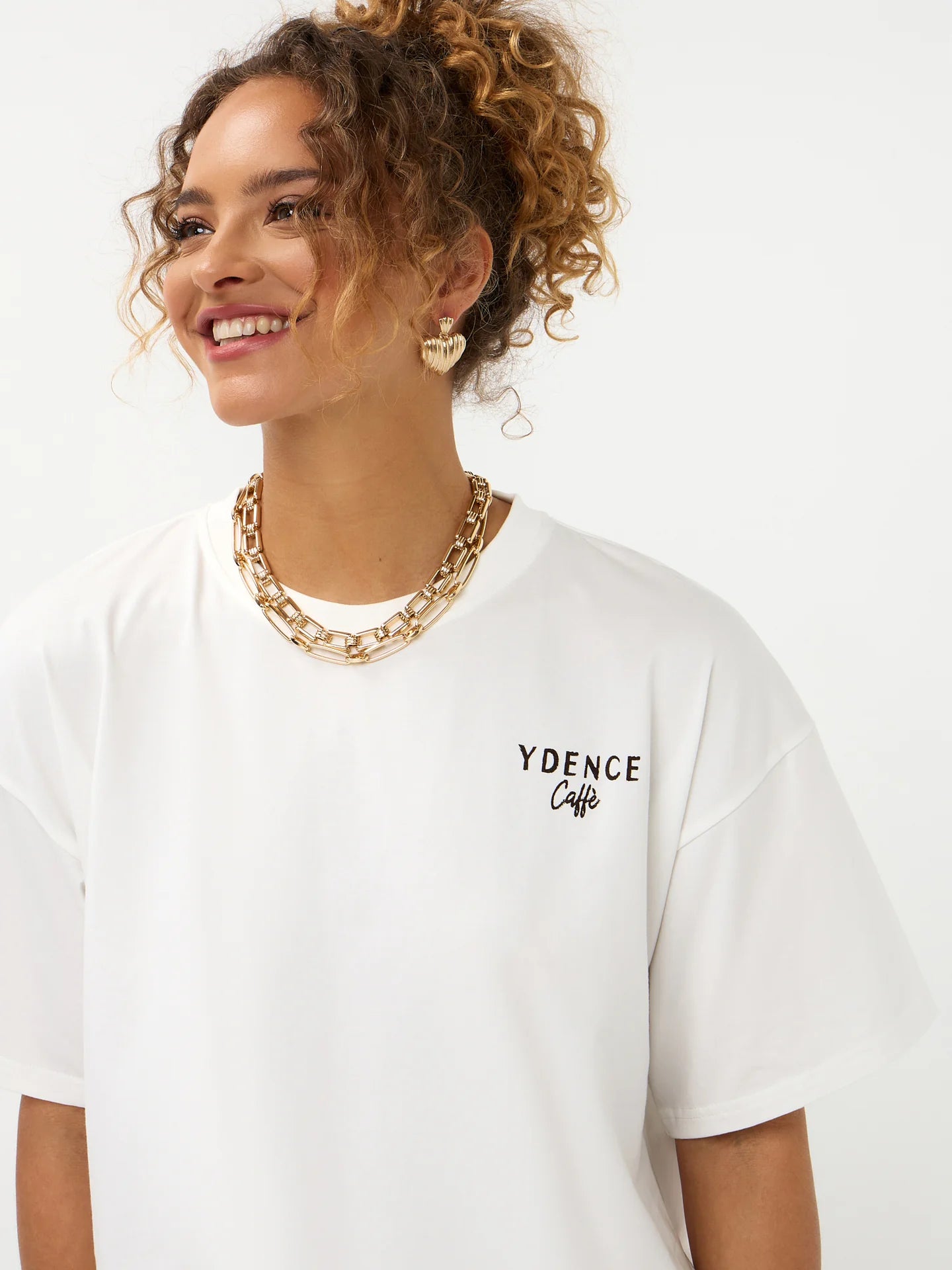YDENCE T-shirt Café Off-White