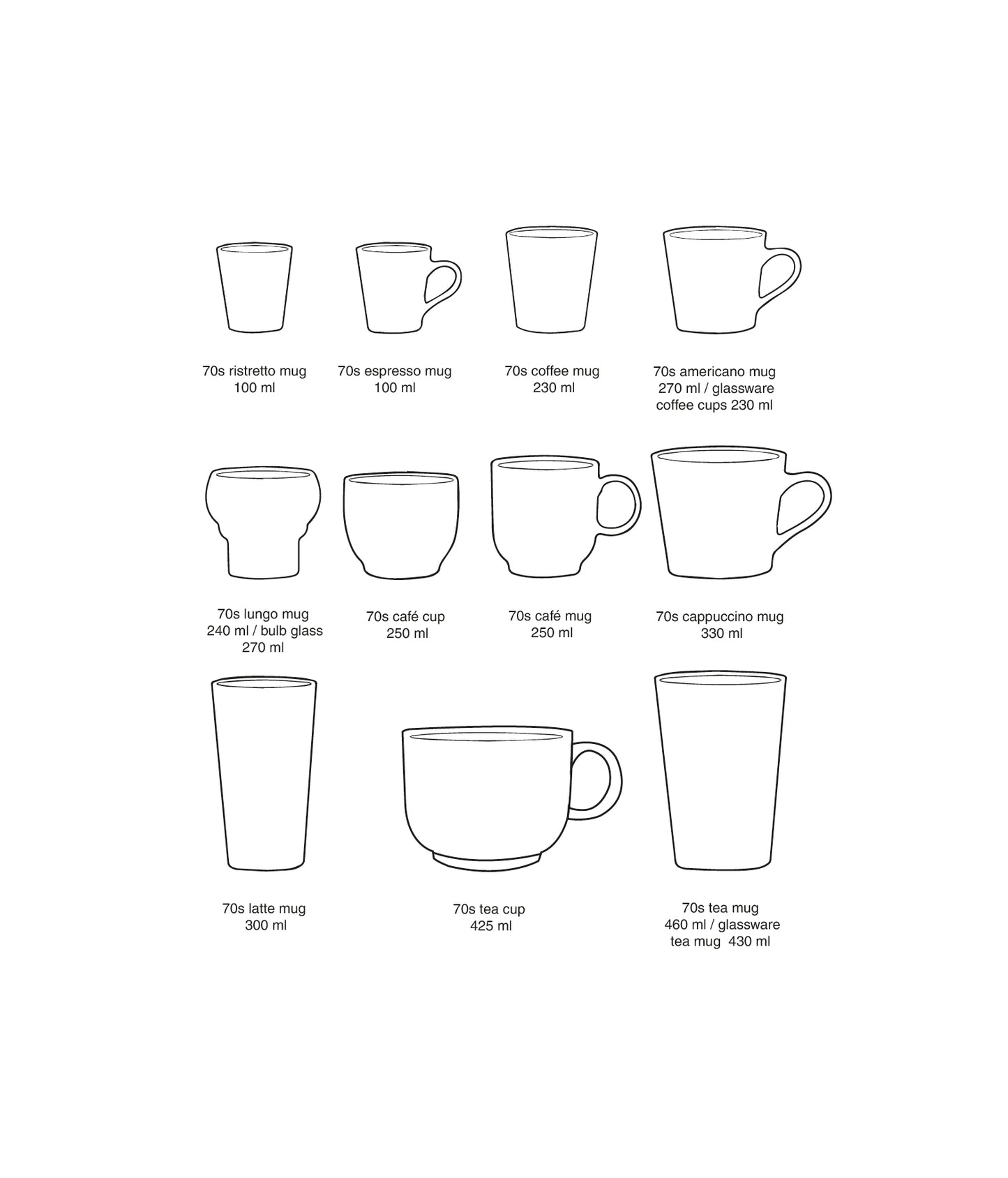 Café mugs Cape, set van 4