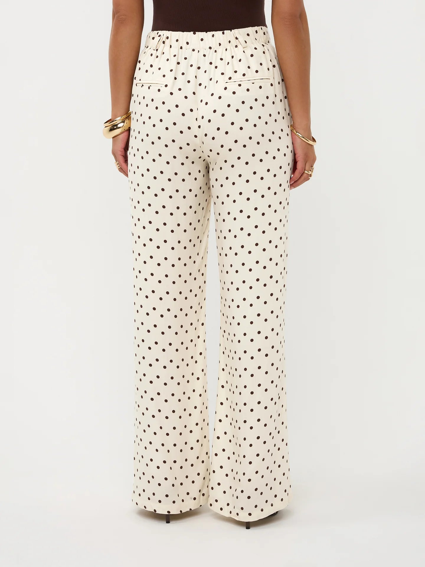 YDENCE Pants Stacey Ecru Polkadot