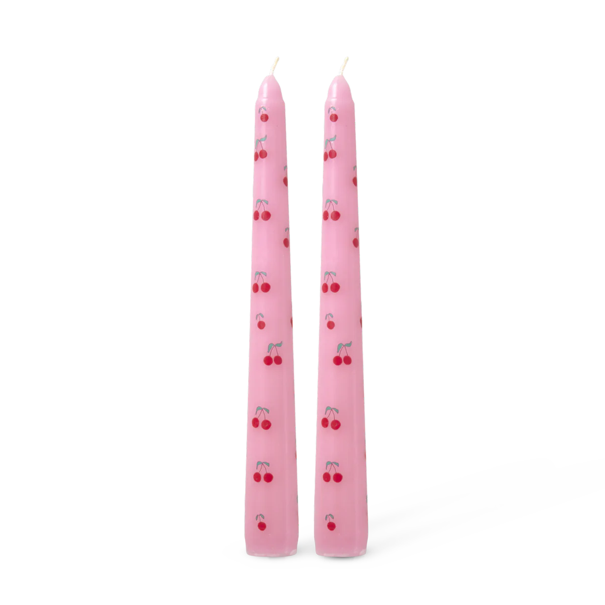 RICE Paraffinewas Kaars Roze Cherry Print - Set van 2