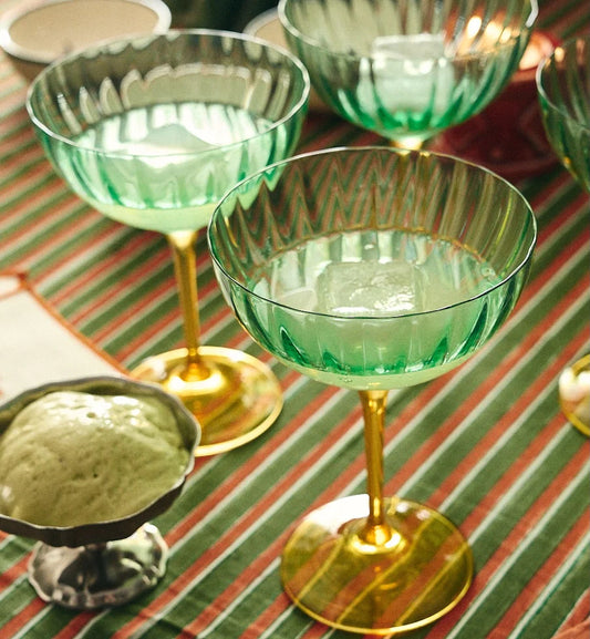 Anna + Nina Jazzy Arancia Optic Champagne Glasses Set