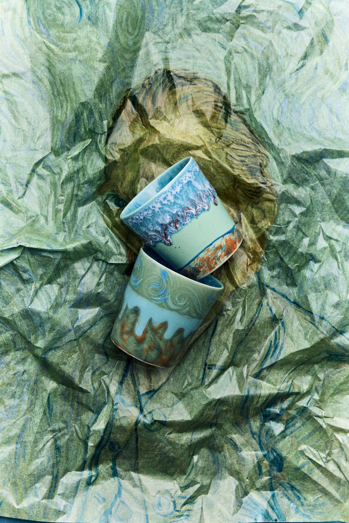 HKLIVING 70’s Ceramics van Gogh Self Portrait set van 2