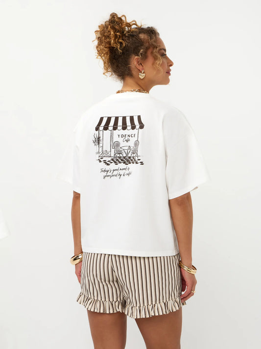 YDENCE T-shirt Café Off-White