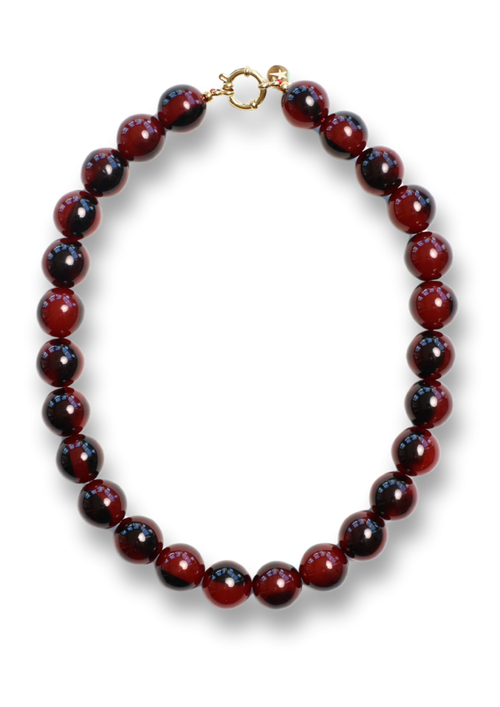 Bonnie Studios Wilma Burgundy Marble Necklace